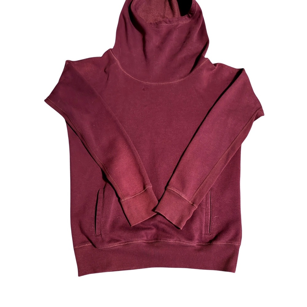 Zyia Active Oh So Soft Cowl Neck Hoodie Women XXL Burgundy Thumbhole Pullover